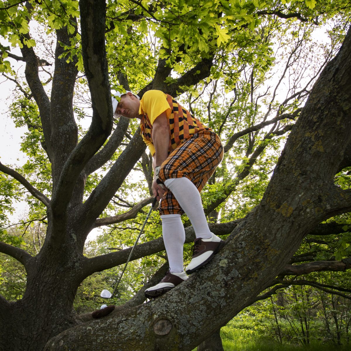 man-having-game-golf-outdoors-field